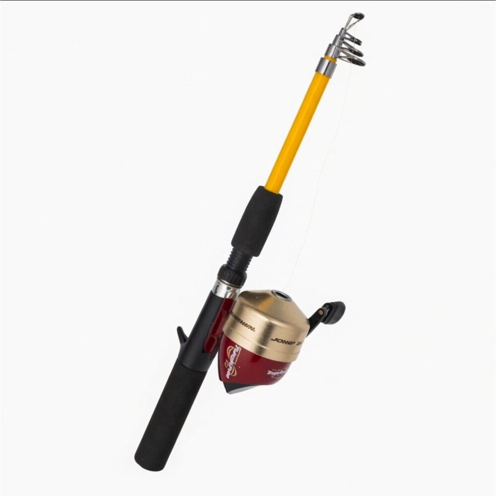 Eagle Claw Pack-It II 5'6" Telescopic Travel Rod + Johnson Tangle-Free 10 Spinca